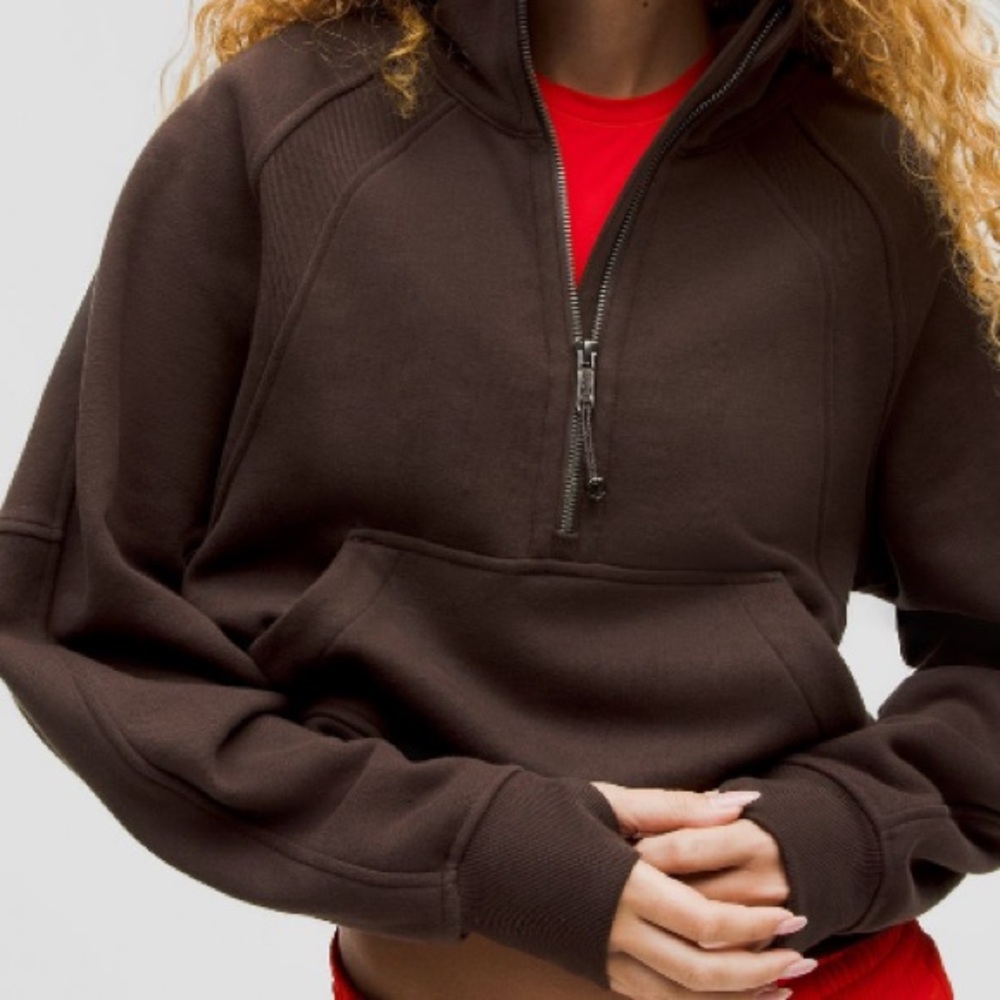 Women's Brown Half-Zip Pullover